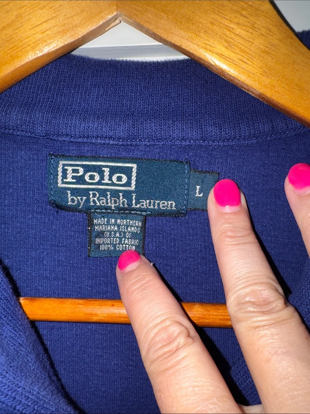 Polo by Ralph Lauren Men's Quarter-Zip Sweater Royal Blue Sz Large 100% cotton